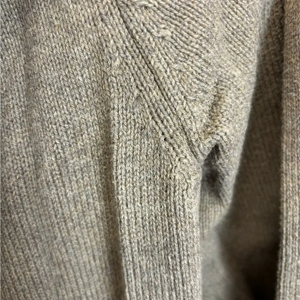 J. Crew men's tan shawl collar sweater made of 100% cotton Size Large